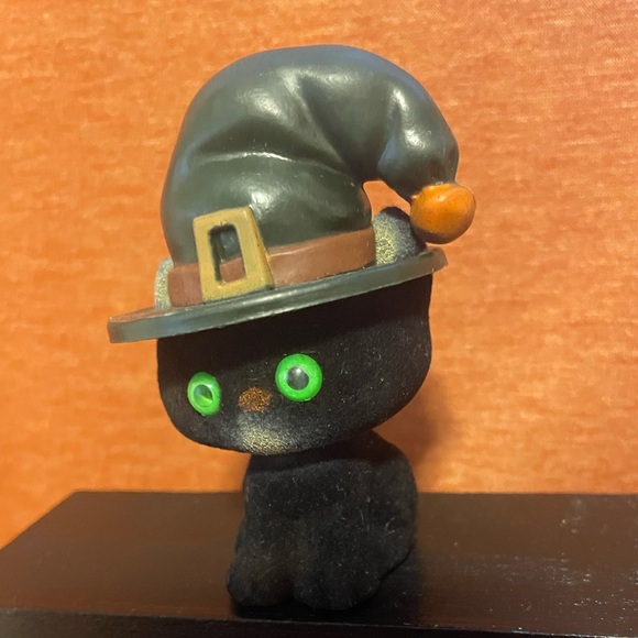 Set of 3 Vintage Hallmark Flocked Black Cats. - Picture 8 of 9